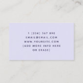 Paarse Lotus Logo Wellness Coach Holistische Gezon Visitekaartje (Achterkant)