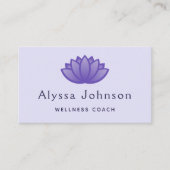 Paarse Lotus Logo Wellness Coach Holistische Gezon Visitekaartje (Voorkant)