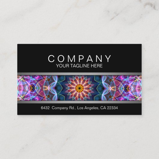 Paarse Lotus Mandala-afsprakenkaart Afsprakenkaartje (Achterkant)