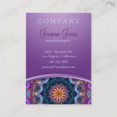 Paarse Lotus Mandala chubby Visitekaartje (Achterkant)
