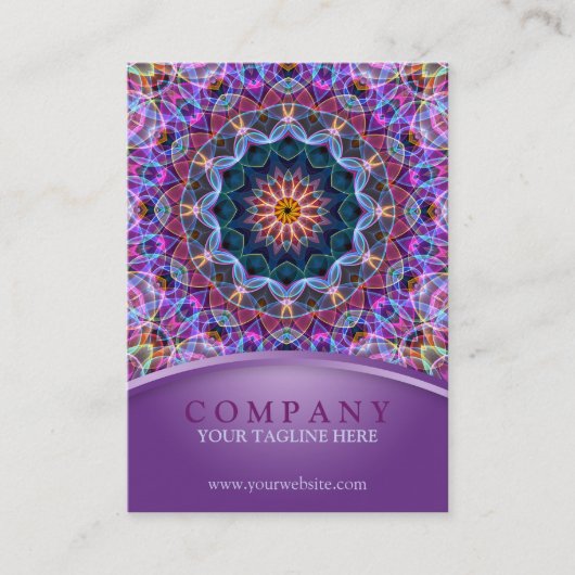 Paarse Lotus Mandala chubby Visitekaartje (Voorkant)