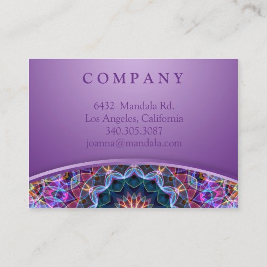 Paarse Lotus Mandala Klantenkaart Klantenkaartje (Achterkant)