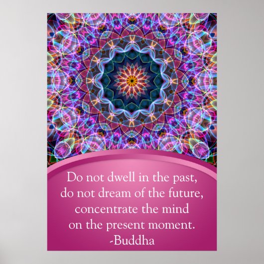 Paarse Lotus Mandala Poster (Voorkant)