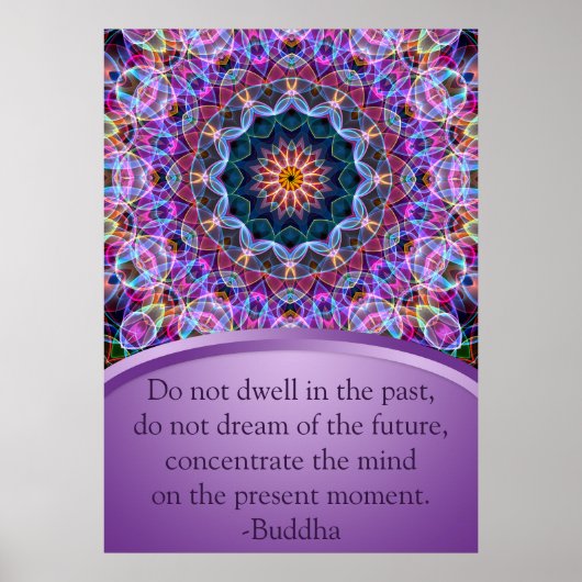 Paarse Lotus Mandala Poster (Voorkant)