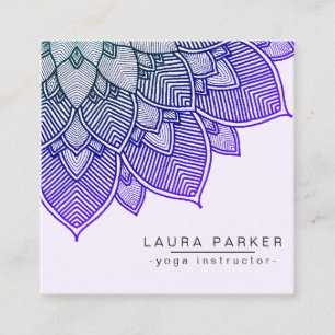 Paarse Lotus Mandala Yoga Instructor Holistic Vierkante Visitekaartje