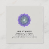 Paarse Lotus Mandala Yoga Instructor Holistic Vierkante Visitekaartje (Achterkant)