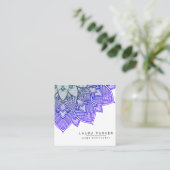 Paarse Lotus Mandala Yoga Instructor Holistic Vierkante Visitekaartje (Staand voorkant)