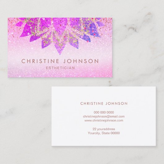 paarse lotus ontwerp visitekaartje (Voorkant / Achterkant)