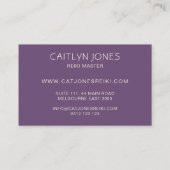 Paarse Lotus Patroon Massage of Reiki Practitioner Visitekaartje (Achterkant)