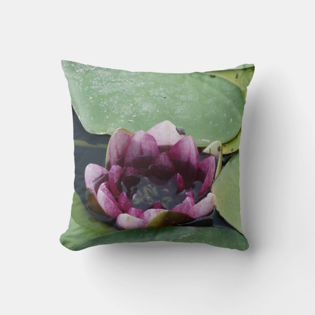 Paarse Lotus Photo Throw Cushion 41 cm x 41 cm Kussen (Voorkant)