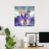 Paarse Lotus Poster (Thuiskantoor)