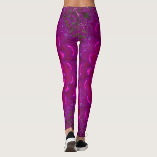 Paarse Lotus Psychedelische Leggings (Achterkant)