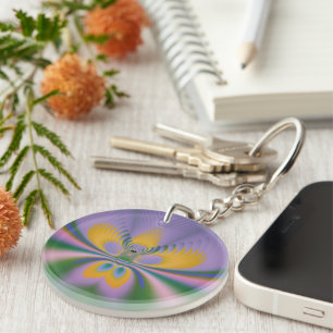 Paarse Lotus Sleutelhanger