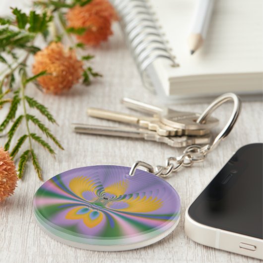 Paarse Lotus Sleutelhanger (Voorkant Rechts)