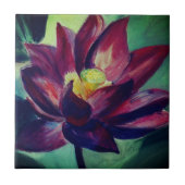 Paarse Lotus Tekening Foto Tegel Tegeltje (Voorkant)