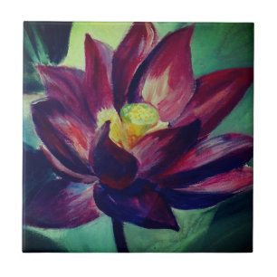 Paarse Lotus Tekening Foto Tegel Tegeltje