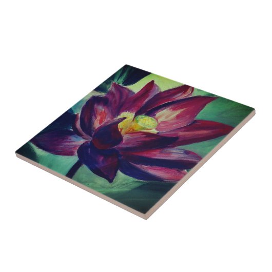 Paarse Lotus Tekening Foto Tegel Tegeltje (Zijkant)