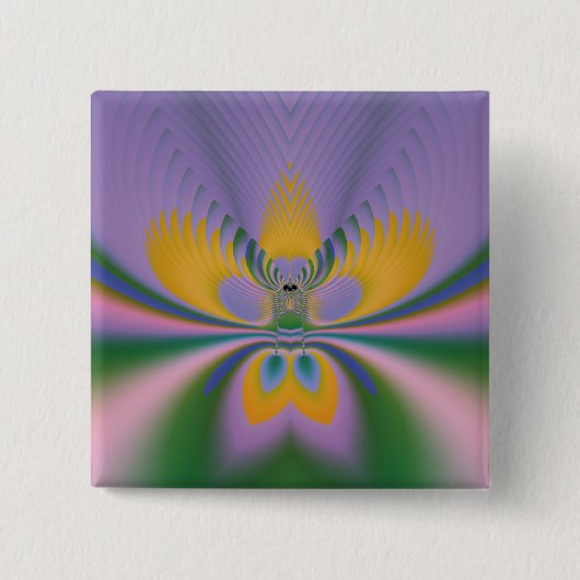 Paarse Lotus Vierkante Button 5,1 Cm (Voorkant)