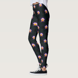 Paarse Lotus Waterlelie Leggings
