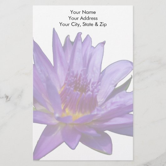 Paarse Lotus Waterlily Briefpapier (Voorkant)