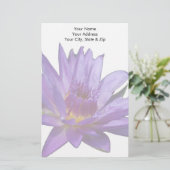 Paarse Lotus Waterlily Briefpapier (Staand voorkant)