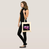 Paarse Lotus Waterlily dragonfly canvas tas (Voorkant (model))