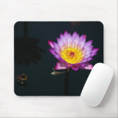 Paarse Lotus Waterlily & Dragonfly Nymph Muismat (Met muis)