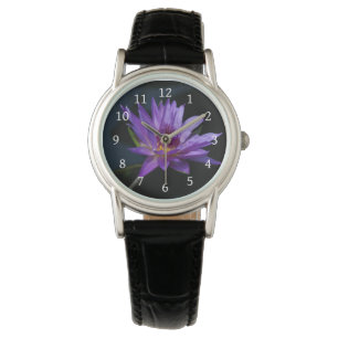Paarse Lotus Waterlily Horloge