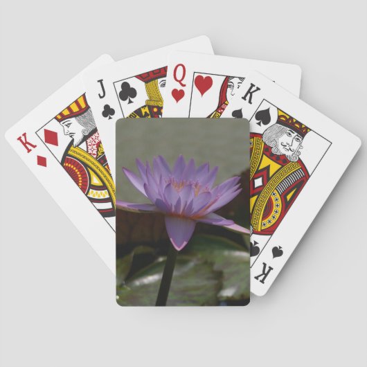 Paarse Lotus Waterlily-speelkaarten Pokerkaarten (Achterkant)