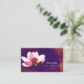 Paarse Lotus Yoga Instructor Meditation Zen Paint Visitekaartje (Staand voorkant)