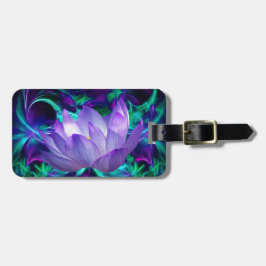 Paarse lotusbloem en betekenis ervan bagagelabel