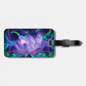 Paarse lotusbloem en betekenis ervan bagagelabel (Achterkant horizontaal)