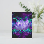 Paarse lotusbloem en betekenis ervan briefkaart (Staand voorkant)