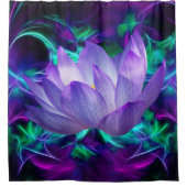 Paarse lotusbloem en betekenis ervan douchegordijn (Voorkant)