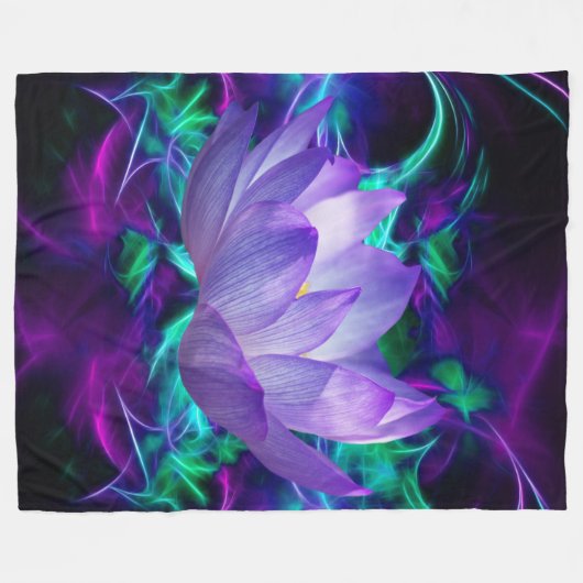 Paarse lotusbloem en betekenis ervan fleece deken (Voorkant (Horizontaal))
