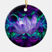 Paarse lotusbloem en betekenis ervan keramisch ornament (Voorkant)