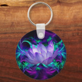 Paarse lotusbloem en betekenis ervan sleutelhanger (Voorkant)