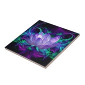 Paarse lotusbloem en betekenis ervan tegeltje (Zijkant)