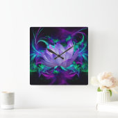 Paarse lotusbloem en betekenis ervan vierkante klok (Huis)