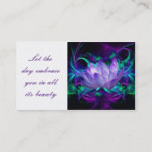 Paarse lotusbloem en betekenis ervan visitekaartje (Achterkant)