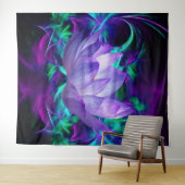 Paarse lotusbloem en betekenis ervan wandkleed (In Situ (horizontaal))