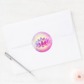 paarse lotusbloem kunst ronde sticker (Envelop)