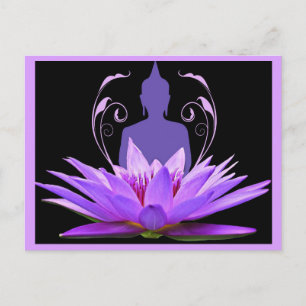 Paarse Lotusbloem Meditatie Briefkaart