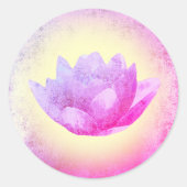 paarse lotusbloem ronde sticker (Voorkant)