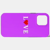 Paarse LOVE en hart Case-Mate iPhone Case (Achterkant (horizontaal))