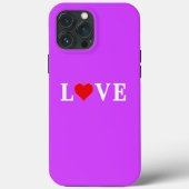 Paarse LOVE en hart Case-Mate iPhone Case (Achterkant)