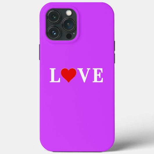 Paarse LOVE en hart Case-Mate iPhone Case (Achterkant)