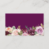 Paarse Love Floral brengt boeken voor Baby shower Informatiekaartje (Achterkant)