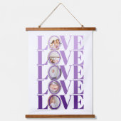 Paarse LOVE foto Valentijnsdag Hanging Tapestry Hangend Wandkleed (Voorkant)