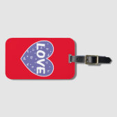 Paarse Love Heart Bagagelabel (Voorkant (horizontaal))